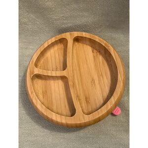 Womorista Bamboo Baby Plate Pink 3 Compartment with Suction